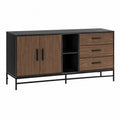 Komoda drewniana z metalową ramą czarny/brązowy 120x40x80 cm