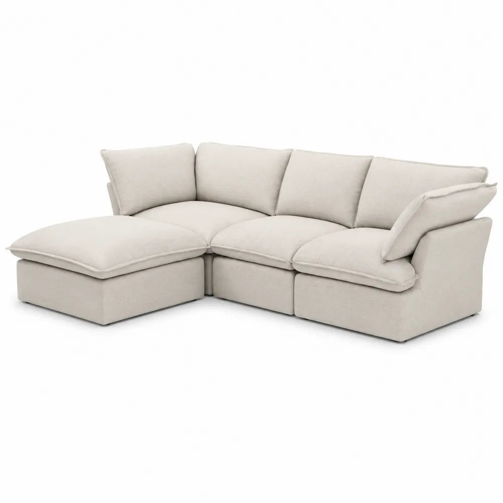 Modułowa sofa narożna materiałowa 210cm x 150cm x 85cm beżowa