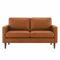 Sofa dwuosobowa z brązowej skóry