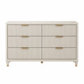 Komoda z płyty MDF z szufladami 6 szuflad kremowa 120x40x80 cm