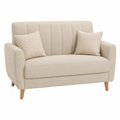 Sofa dwuosobowa z poliestru beżowa 120 cm