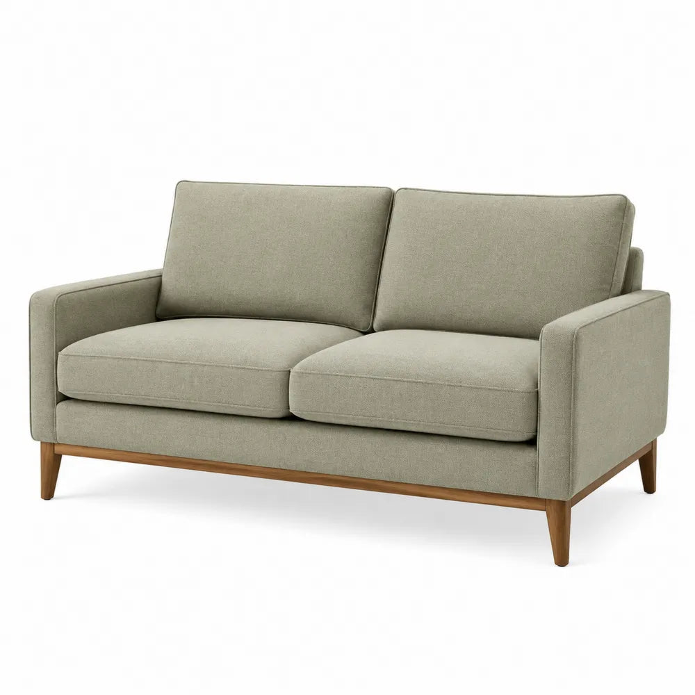 Sofa dwuosobowa tkanina poliester oliwkowy 150cm