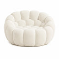 Okrągła sofa z tkaniny bouclé kremowa