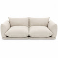 Sofa dwuosobowa kremowa tkanina lniana 200x95x70 cm