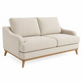 Sofa dwuosobowa z tkaniny poliestrowej 150x85x90 cm beżowa